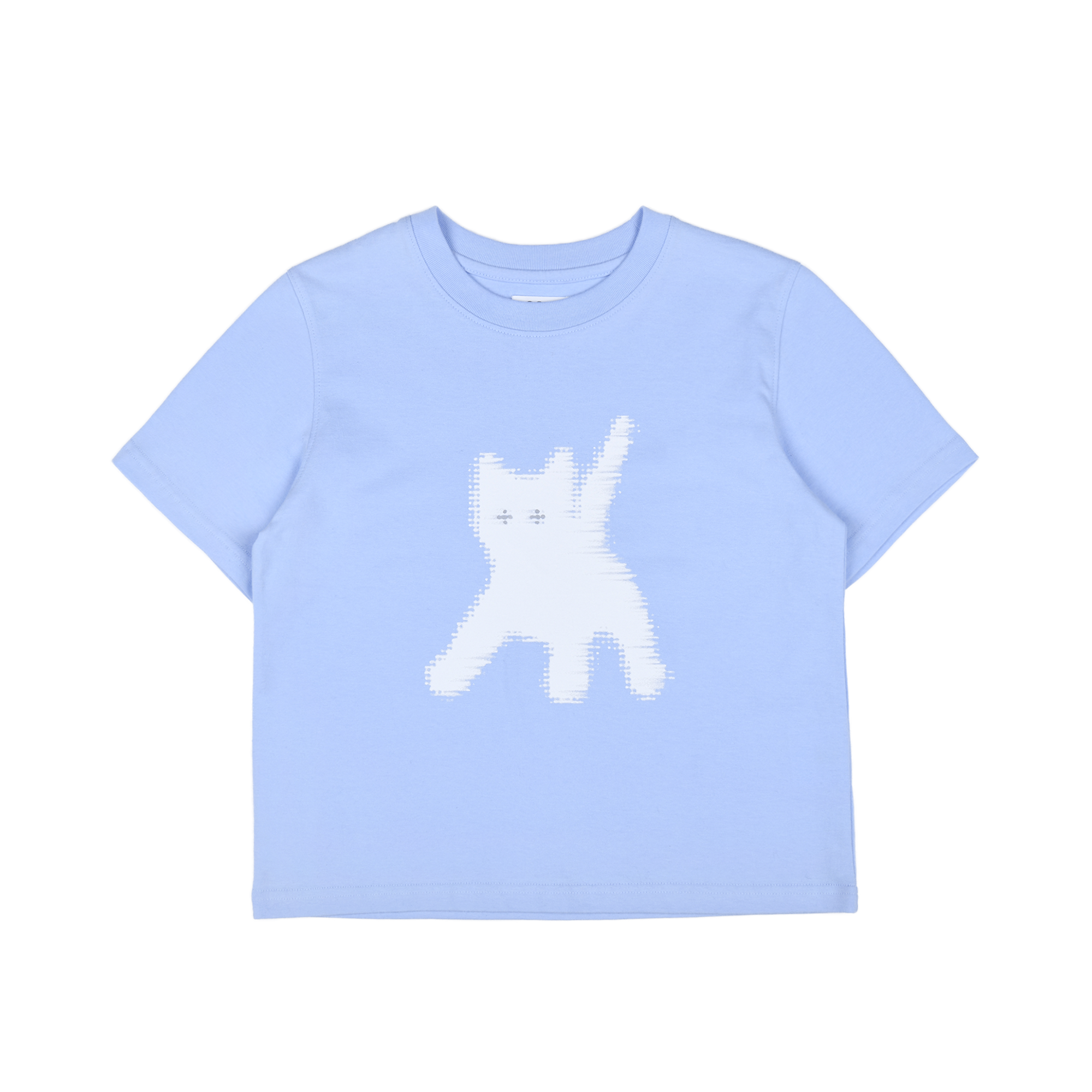 FLASHED CATS EYE CROP T-SHIRTS [SKYBLUE]